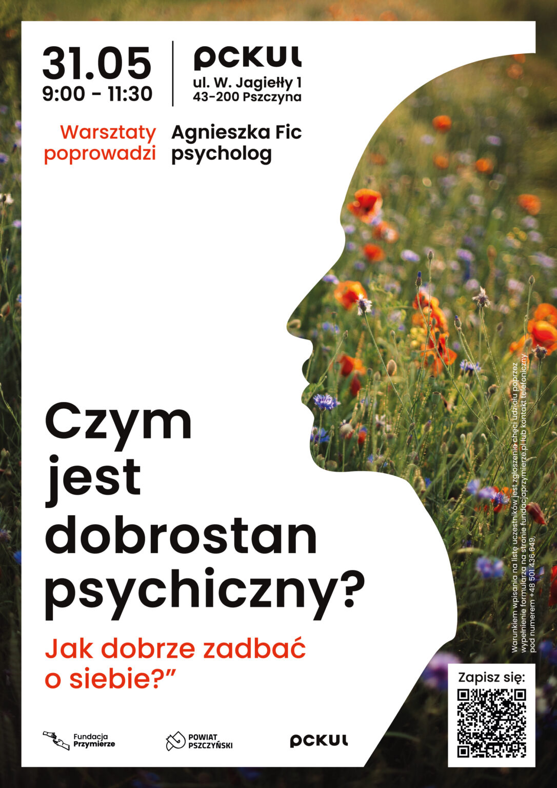 Plakat warsztatów: Czy jest dobrostan psychiczny