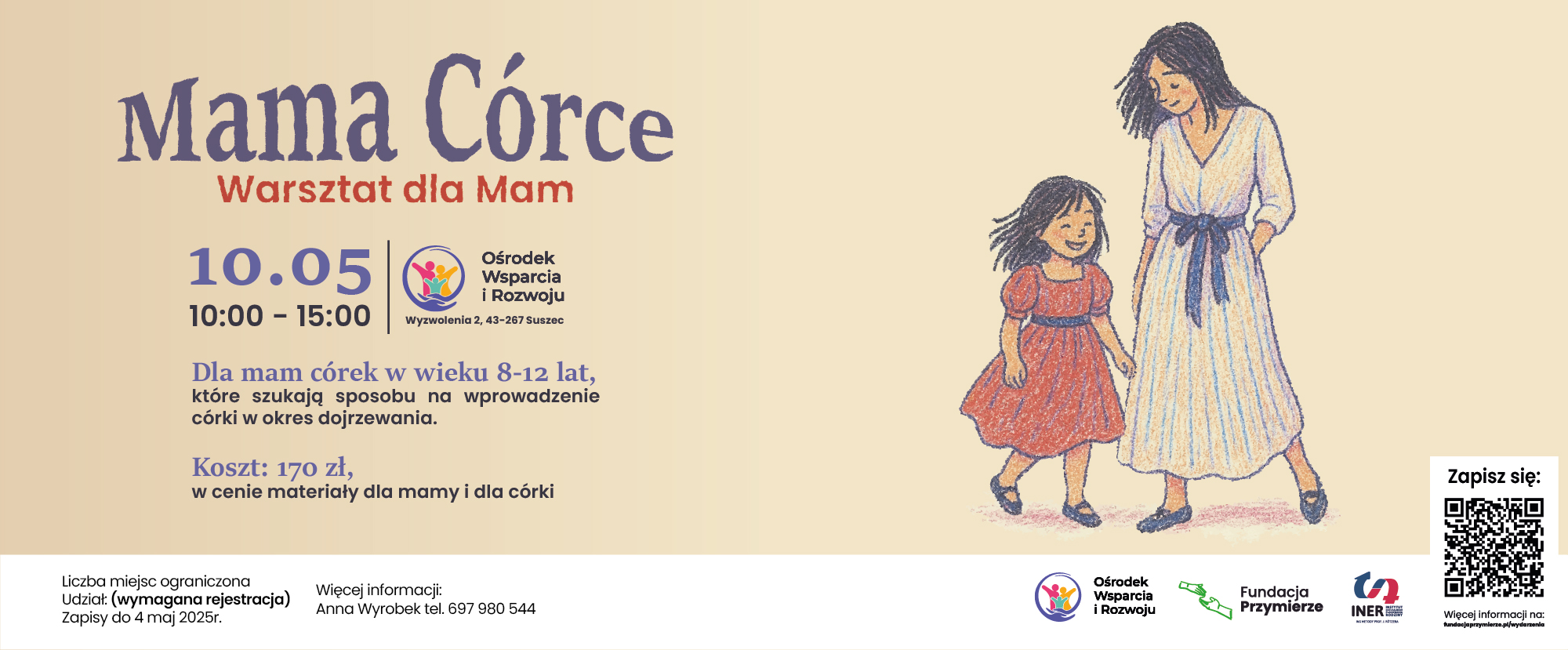 Plakat warsztatów: Mama córce - warsztaty dla Mam