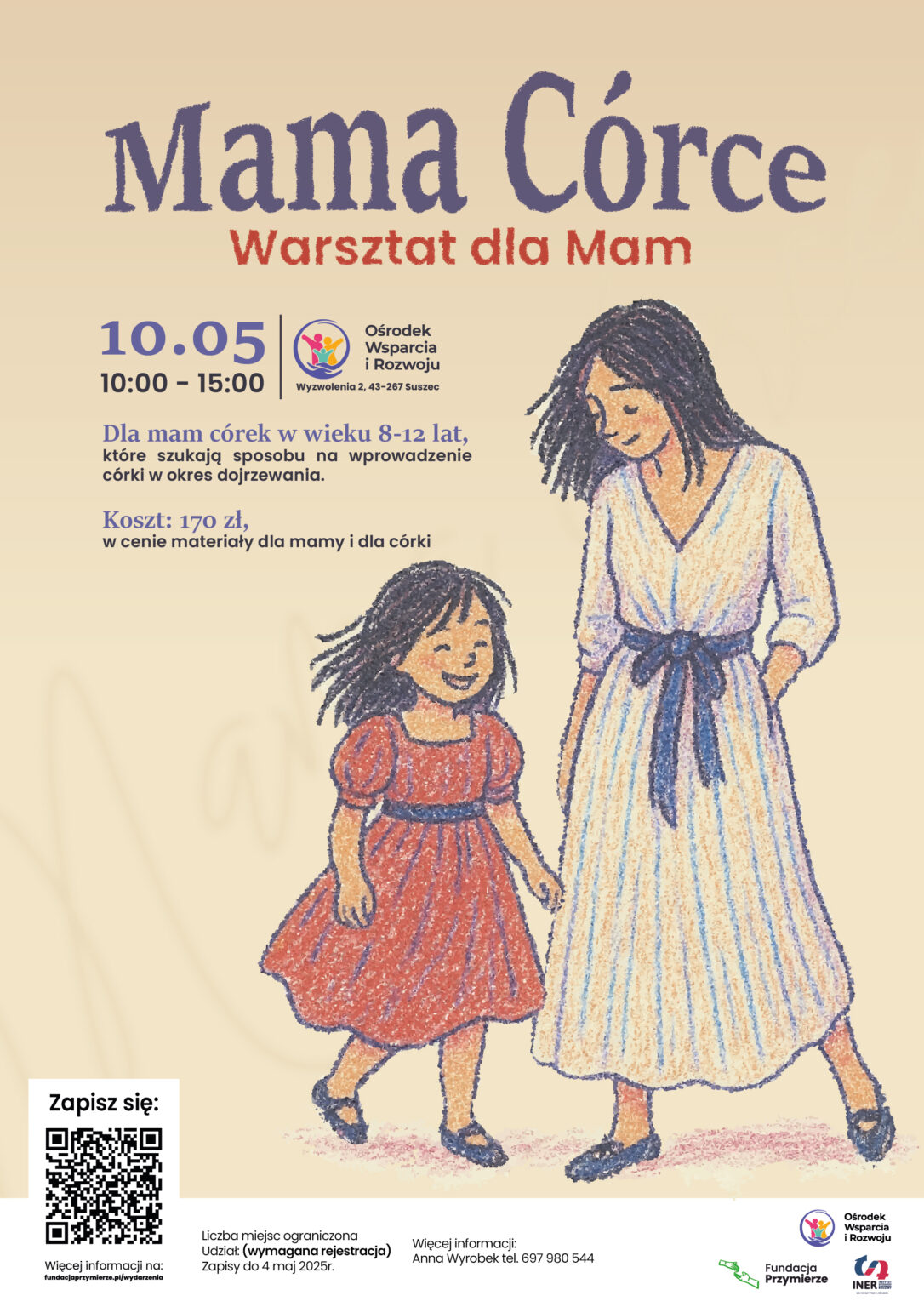 Plakat warsztatów: Mama córce - warsztaty dla Mam